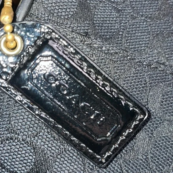 Coach Signature Logo Crossbody Style Black Canvas And Nylon Bag# J0982 - 43457  - Picture 6 of 12